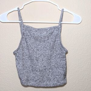 Topshop Grey Cami Crop Top with Crisscross Straps